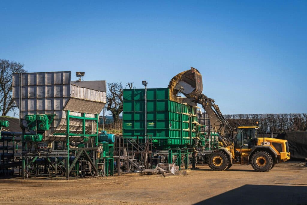 Yellow loader operating at a construction site
